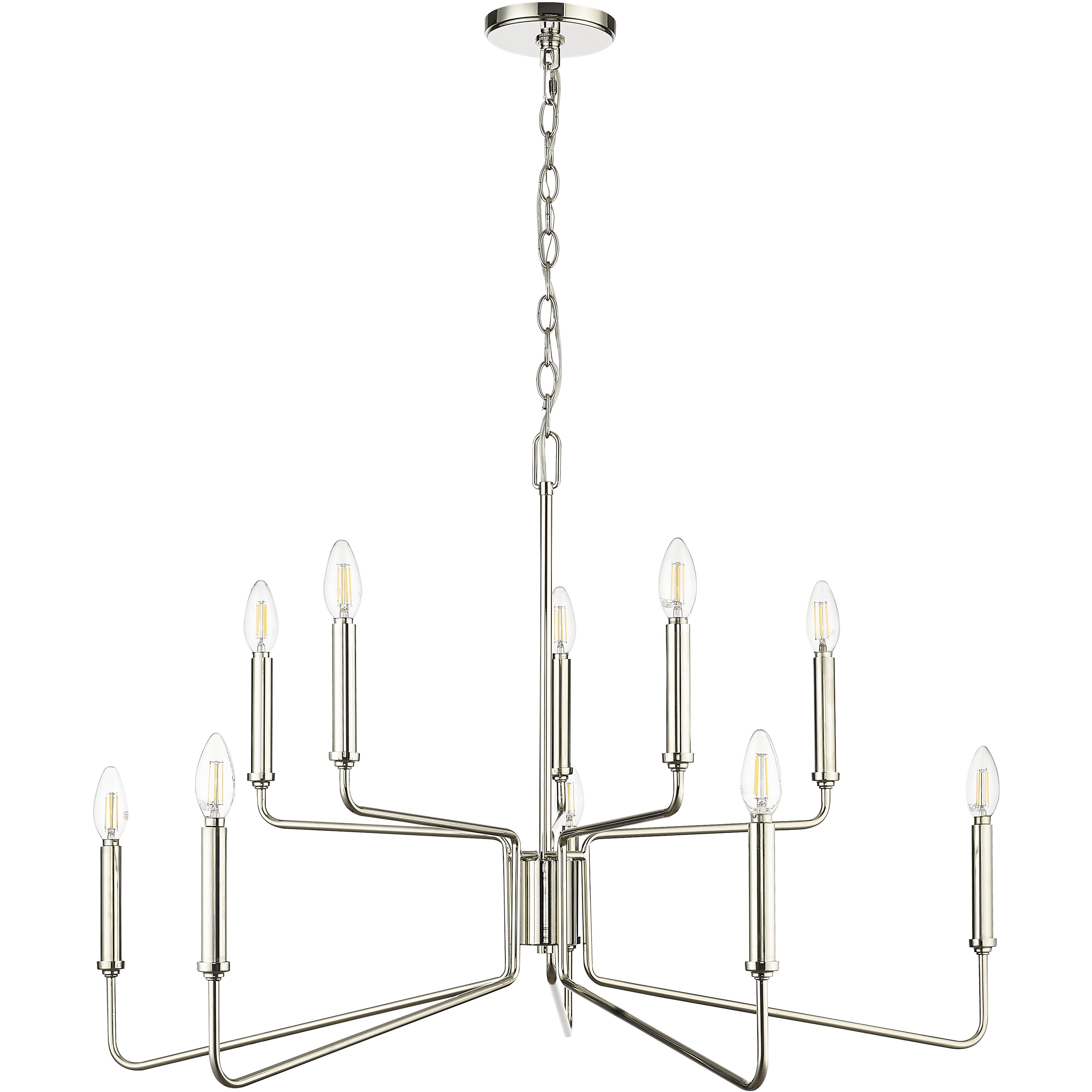 Raven 10 Light 36.1 inch Polished Nickel Chandelier Ceiling Light